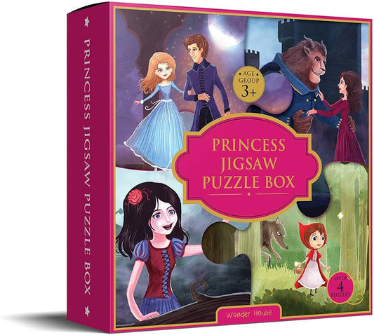 Wonder House Books Princess Jigsaw Puzzle Box - 4 in 1 Box Set (Jigsaw Puzzle for Kids Age 3 and Above)